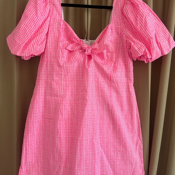 Lilly Pulitzer Nilany Lined Romper Dress Candy Hot Pink Gingham Size 14 EUC - Picture 2 of 8